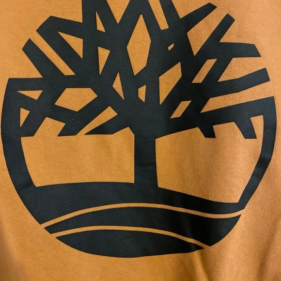 Timberland Brown Tree Logo Crew Neck Sweatshirt Cotton Blend - Picture 4 of 6